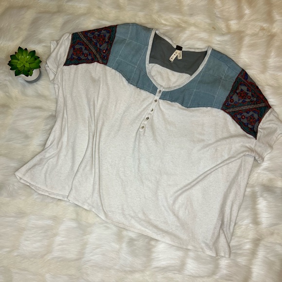 Free People Tops - Free People | We The Free Statement Sleeve Oversized Baseball Tee Large